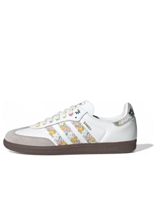 Adidas White Samba Og Satin 'Floral Cloud Clear Granite' for men