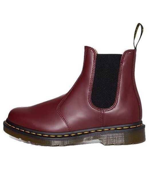 Dr. Martens Red Dr.martens 2976 Yellow Stitch Chelsea Boots