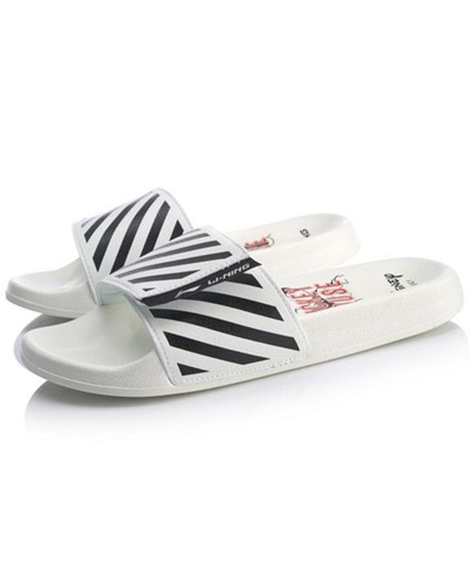 Li-ning White Sports Fashion Series Disney Mickey Crossover Stylish Slippers for men