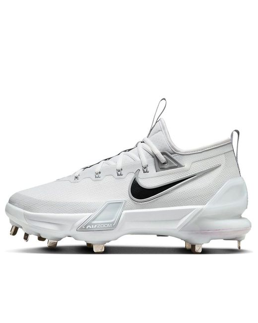 Nike White Force Zoom Trout 9 Elite Baseball Cleats for men