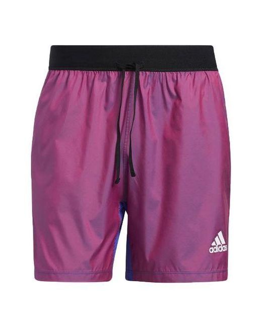 Adidas Purple Primeblue Short Contrasting Colors Training Sports Shorts Metallic for men