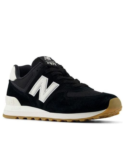 New Balance Black 574 Gum' for men