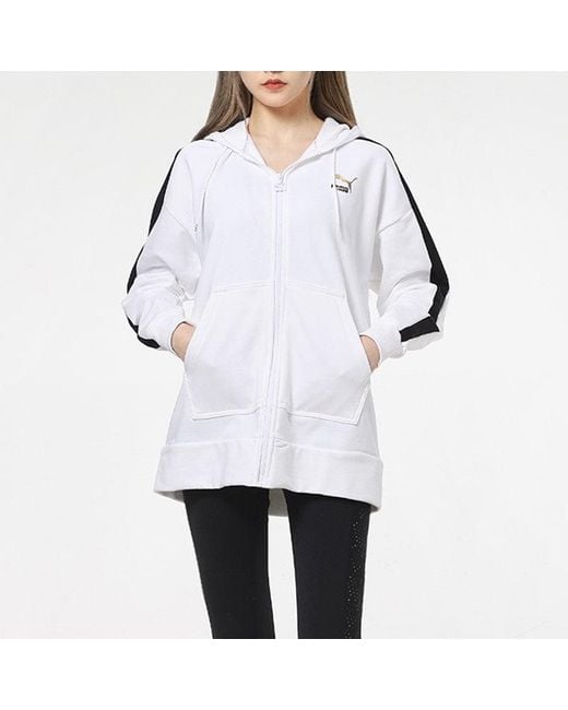 PUMA White (Wmns) Full-Zip Sleeve Striped Jacket