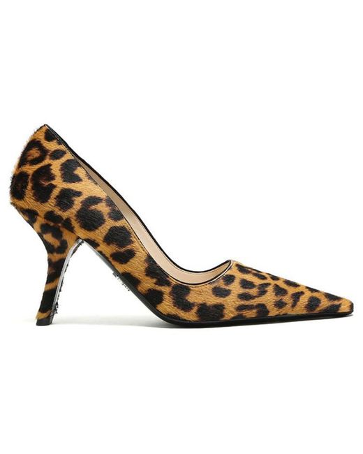 Prada Natural (Wmns) Satin Pumps 'Leopard'