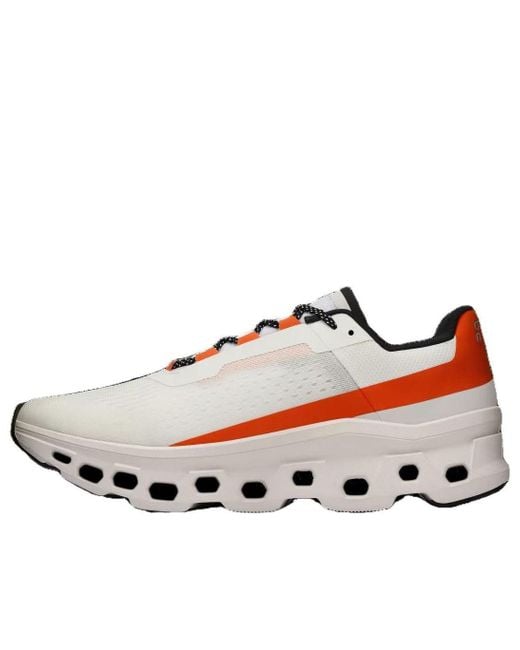On Shoes White (Wmns) Cloudmonster 'Undyed- Flame' for men