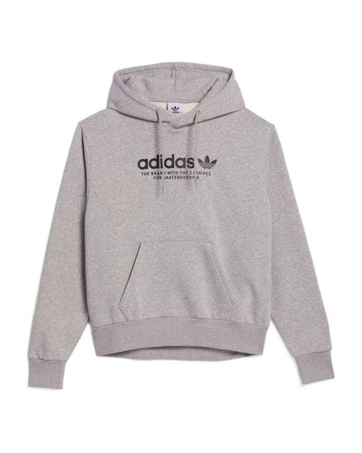 Adidas Gray Originals Skateboarding 4.0 Logo Hoodie 'Medium Heather' for men
