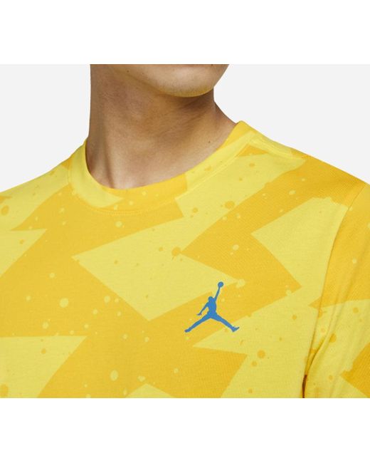 Nike Yellow Printed Poolside Splash Ink Printing Short Sleeve for men