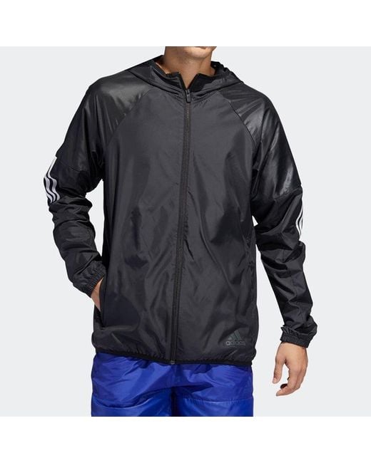 Adidas Blue M Wind Fz Jkt Training Sports Hooded Jacket for men