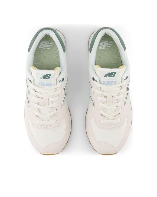 New Balance White (Wmns) 574 Core 'Sea Salt New Spruce'