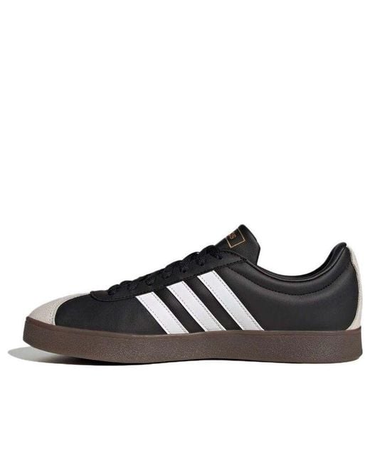 Adidas Black Vl Court Shoes Gum' for men