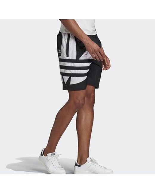 Adidas Black Originals Big Trefoil Track Shorts for men