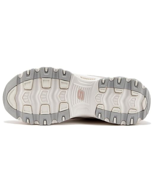 Skechers White (Wmns) D'Lites 1.0 Low Running Shoes