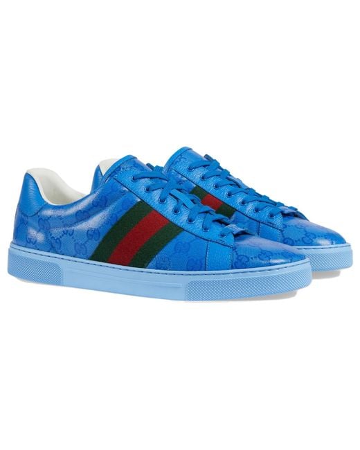 Gucci Blue Ace Gg Crystal Canvas for men
