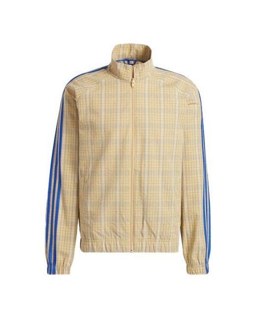 Adidas Natural Originals Mw Tt Casual Stand Collar Plaid Athletics Sports Jacket for men