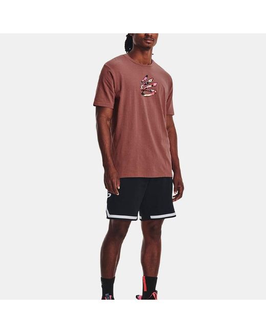 Under Armour Pink Curry Comic Fill Short Sleeve T-Shirt Fusion' for men