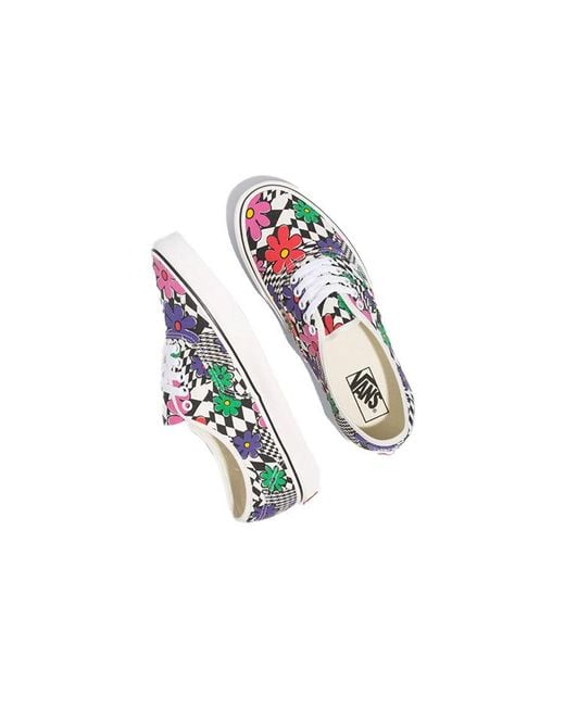 Vans Blue Authentic 'Floral Checkerboard' for men