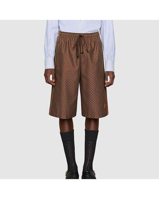 Gucci Brown Ss21 Printing Shorts for men