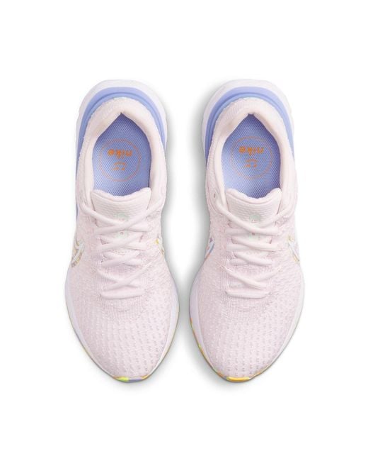 Nike White React Infinity Run Flyknit 3 Premium Road Running Shoes