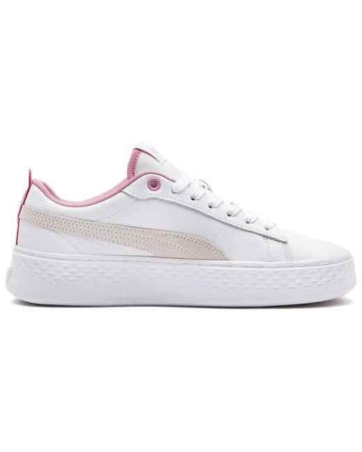 PUMA White (Wmns) Smash Platform Low Pale'