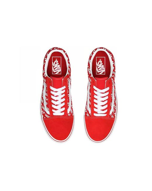 Vans Red Old Skool 'Logo Repeat for men