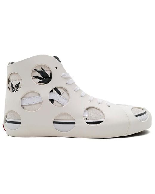 Vans White Sk8-Hi Cage Vlt Lx 'Polka Dot Checkered for men