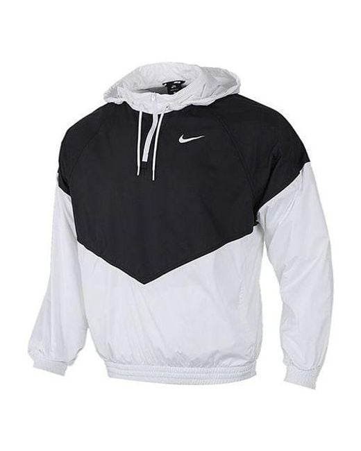 Nike Black Sb Shield Skateboard Half Zipper Pullover Splicing Interchange Jacket for men
