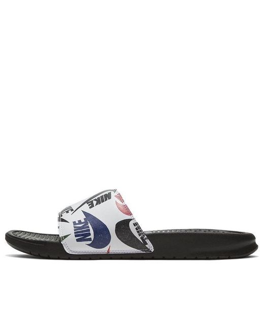 Nike Blue Benassi Jdi Slide 'Swoosh Print' for men