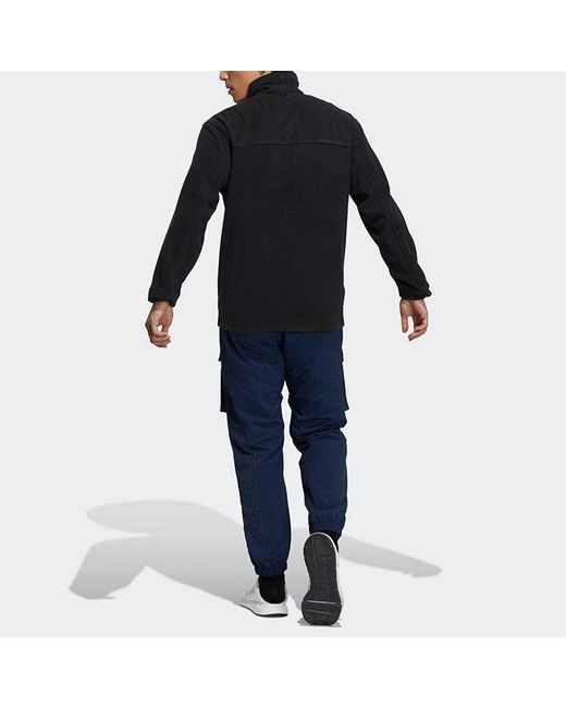 Adidas Black Zipper Stand Collar Hooded 3 for men