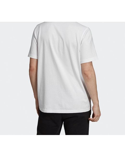 Adidas White Originals Chest Logo Sports Short Sleeve Flash for men