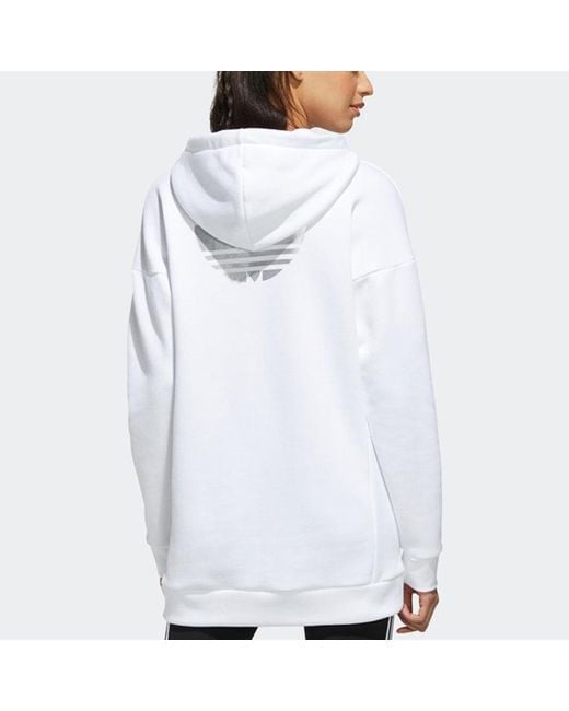 Adidas White (Wmns) Trefoil Hoodie