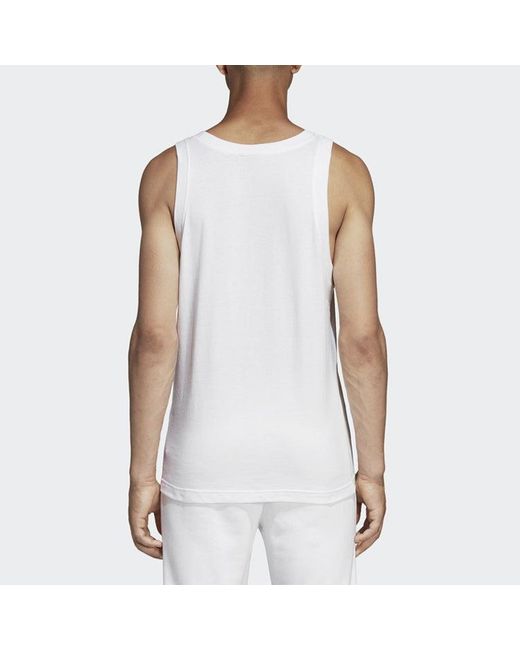 Adidas White Originals Trefoil Logo Sleeve Less Sport Vest for men