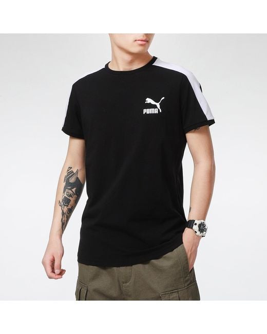 PUMA Black Iconic T7 T-Shirt for men