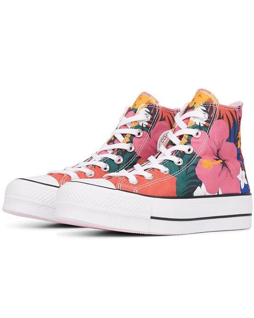 Converse Pink (Wmns) Chuck Taylor All Star Lift High 'Paradise Print'