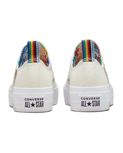 Converse White Chuck Taylor All Star Lift Platform Low 'Pride' for men