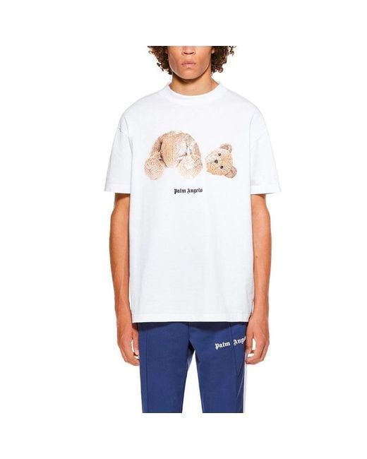 Palm Angels White Bear Graphic T-shirt for men