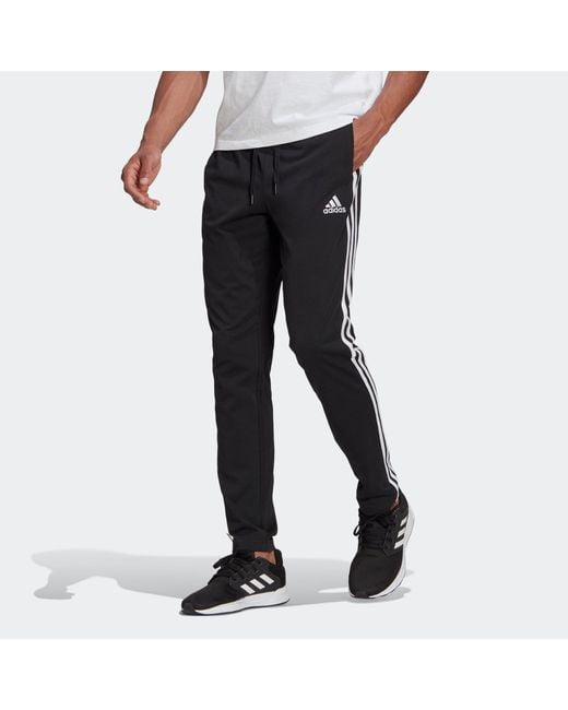 Adidas Black M 3S Sj To Pt Classic Stripe Knit Sports Pants for men