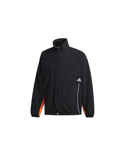 Adidas Black Outlets Stand Collar Casual Sports Jacket for men