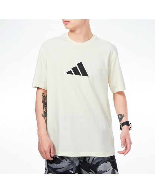 Adidas White Casual Sports Breathable Round Neck Short Sleeve for men