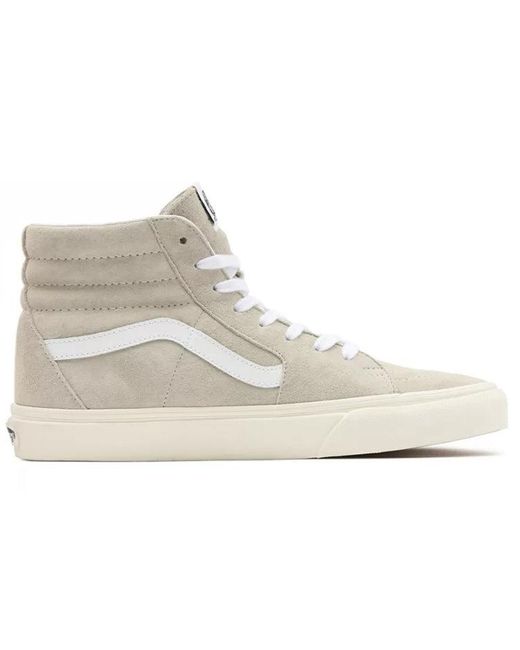 Vans White Sk8-Hi 'Pig Suede