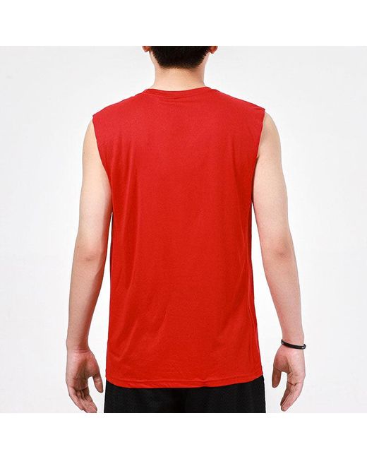 Nike Red Dri-Fit Chicago Bulls Training Sports Quick Dry Sleeveless T-Shirt for men