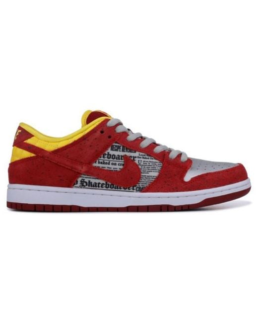 Nike Red Sb Dunk Low Rukus Crawfish Goldsilver' for men