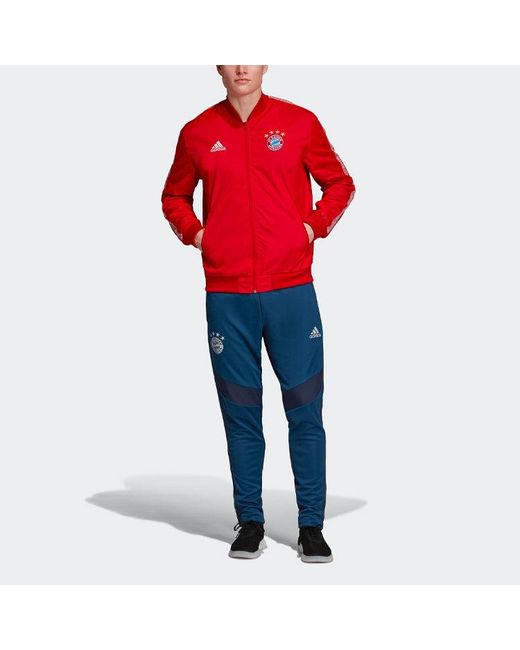 Adidas Red 19-20 Season Bayern Munich Soccer/Football Logo Sports Loose Training Long Sleeves Jacket for men