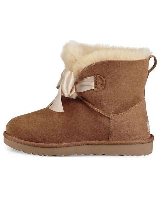 Ugg Brown (Wmns) Gita Bow Mini Fleece Lined