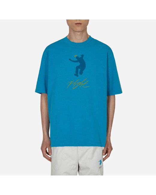 Nike Blue X Union Crossover Ss22 Solid Color Character Alphabet Printing Round Neck Short Sleeve Asia Edition for men