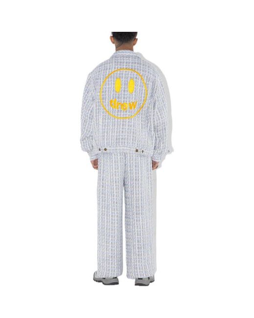 Drew House Gray Boucle Mascot Oversized Trucker Jacket for men