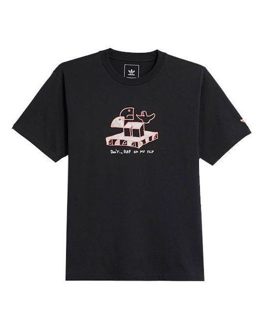 Adidas Black Originals Shmoofoil Pattern Printing Athleisure Casual Sports Short Sleeve Couple Style for men