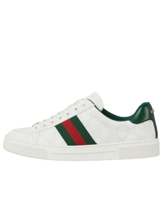 Gucci White (Wmns) Ace Canvas Monogram'
