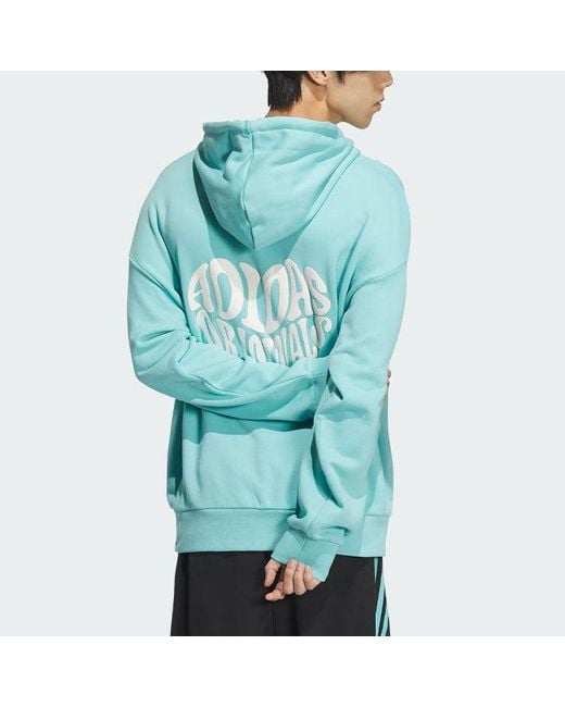 Adidas Blue Originals V-Day Hoodie Asia Sizing for men