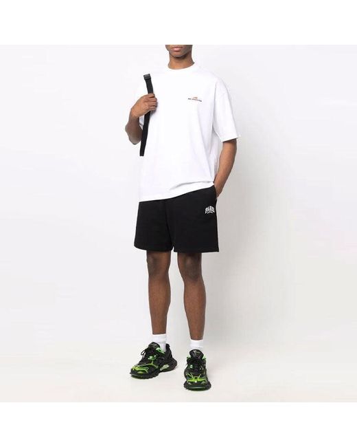 Balenciaga Black Cities Paris Cotton Sweat Shorts