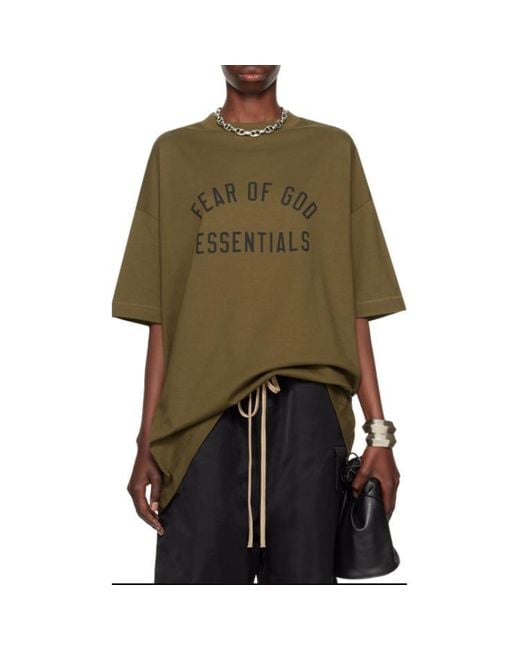 Fear Of God Green Jersey Crewneck Tee for men